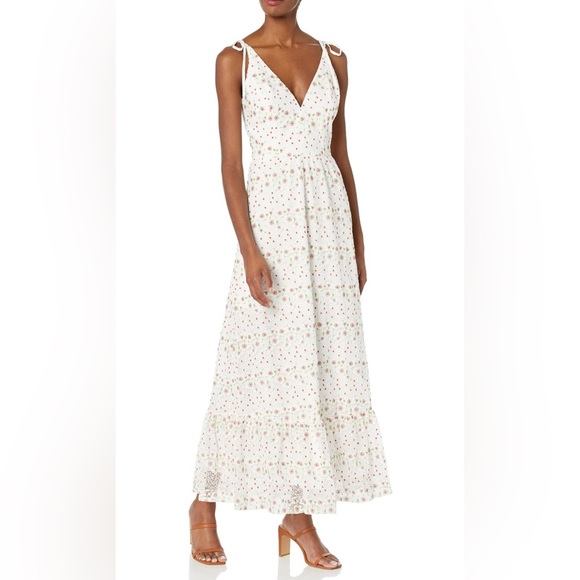 NWT Dress the Population Sunny Floral Maxi Dress Embroidered White Sz Medium - Picture 6 of 12